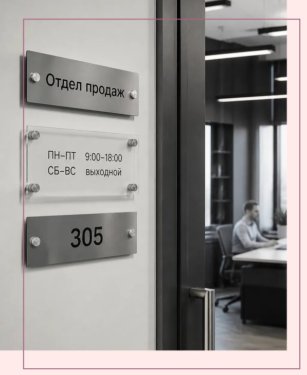 Офисные таблички на дверь в Луге по цене от 5052 р. | Аванза-Лга